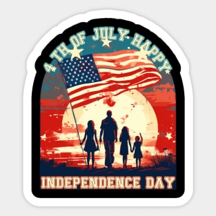 4 th of July Happy Independence Day Sticker